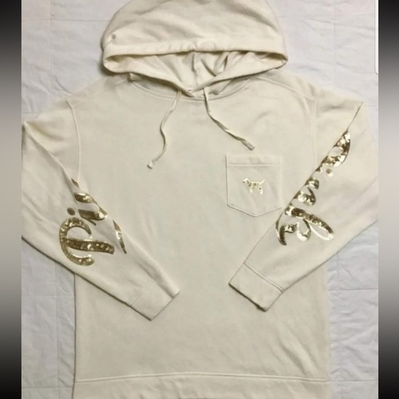 VS PINK BLING “CAMPUS” BLING LE PULLOVER HOODIE - Picture 2 of 6